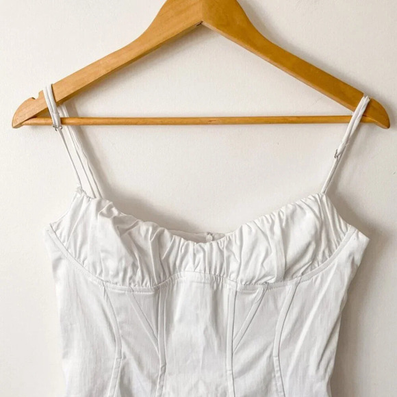 Zara Poplin Corset Style Mini Dress White  Blogger Fav Size Large - Picture 11 of 15